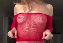 Kjanecaron Nude – Show with red lingerie